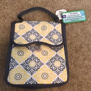 Fit & Fresh gray and yellow lunch bag